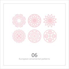 Floral pattern, decorative line art, ornamental stripe design