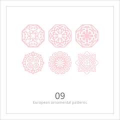 Floral pattern, decorative line art, ornamental stripe design