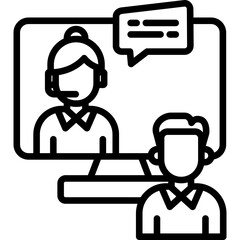 Online Training line icon