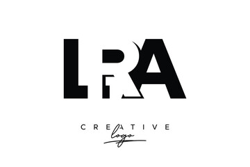LRA Creative Minimalistic Negative Space Latter Logo with Modern Monogram for Branding and Business Letter mark Logo with Initial Letters Logo Design for Branding.	