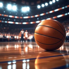 Cinematic closeup basketball arena game action sports action shot