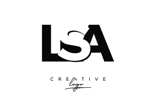 LSA Creative Minimalistic Negative Space Latter Logo with Modern Monogram for Branding and Business Letter mark Logo with Initial Letters Logo Design for Branding.	