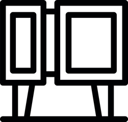 Double billboard standing displaying blank white space for advertisement design in outdoor environment