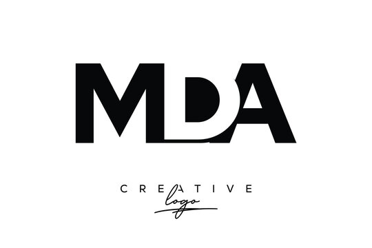 MDA Creative Minimalistic Negative Space Latter Logo with Modern Monogram for Branding and Business Letter mark Logo with Initial Letters Logo Design for Branding.	