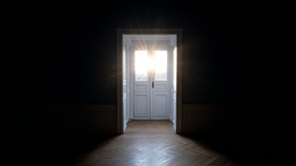 Sunlight whispers through the ancient door, blending nostalgia and rebirth, evoking Dia de Muertos and Hygge tranquility