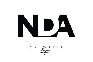 NDA Creative Minimalistic Negative Space Latter Logo with Modern Monogram for Branding and Business Letter mark Logo with Initial Letters Logo Design for Branding.	