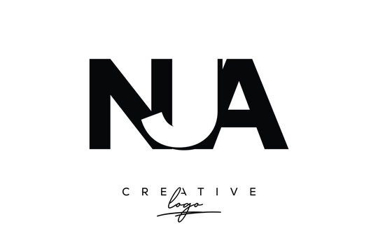 NJA Creative Minimalistic Negative Space Latter Logo with Modern Monogram for Branding and Business Letter mark Logo with Initial Letters Logo Design for Branding.	