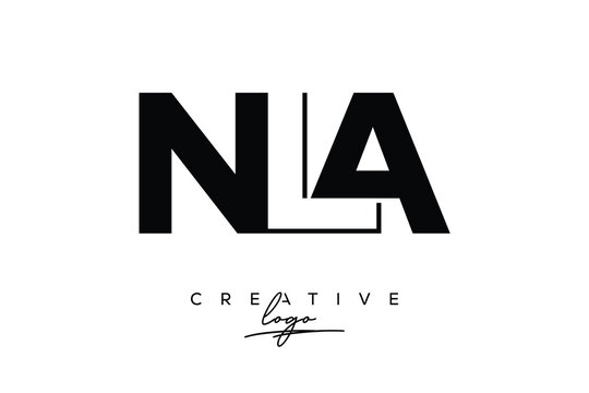 NLA Creative Minimalistic Negative Space Latter Logo with Modern Monogram for Branding and Business Letter mark Logo with Initial Letters Logo Design for Branding.	