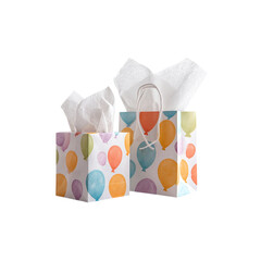 Joyful celebration gift bags brimming with festive tissue paper, perfect for birthdays, parties, and special occasions, adding a splash of vibrant color to any gift-giving moment.