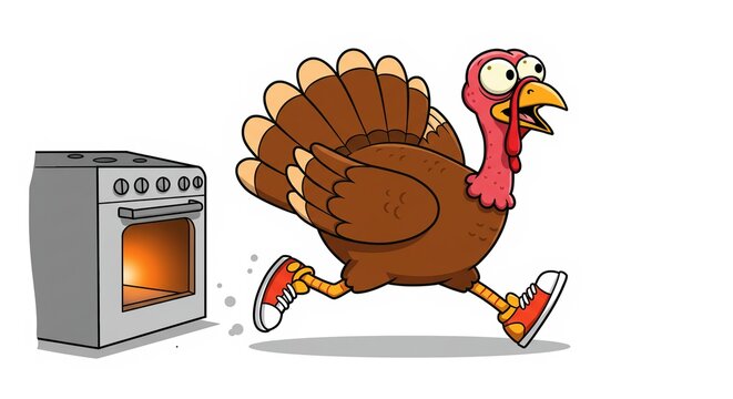 Turkey Running Away Cartoon
