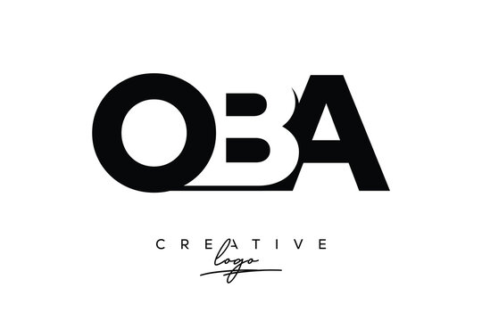 OBA Creative Minimalistic Negative Space Latter Logo with Modern Monogram for Branding and Business Letter mark Logo with Initial Letters Logo Design for Branding.	