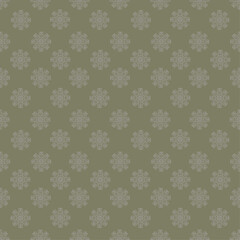 Damask Mandala Design Pattern on Moss Olive Fabric