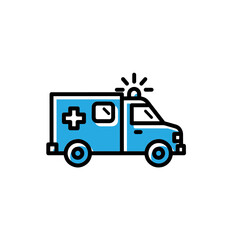 Vector illustration of a red fire truck with a fire department icon for transportation and emergency vehicle design