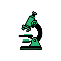 Retro optical instrument, a vintage microscope for scientific research and education, isolated on a white background