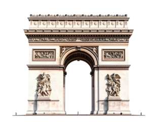 Monumental archway, detailed facade, classical design