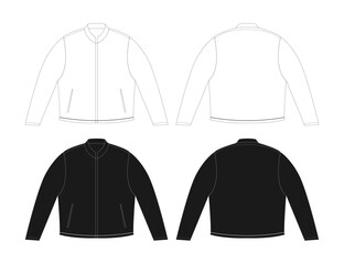 black white long jacket template vector design