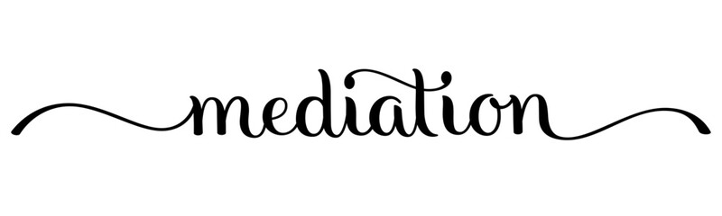MEDIATION black vector brush calligraphy banner