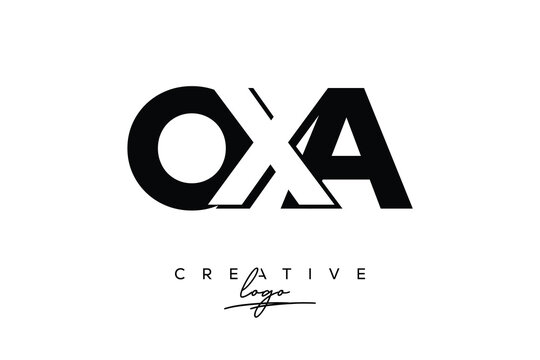 OXA Creative Minimalistic Negative Space Latter Logo with Modern Monogram for Branding and Business Letter mark Logo with Initial Letters Logo Design for Branding.	