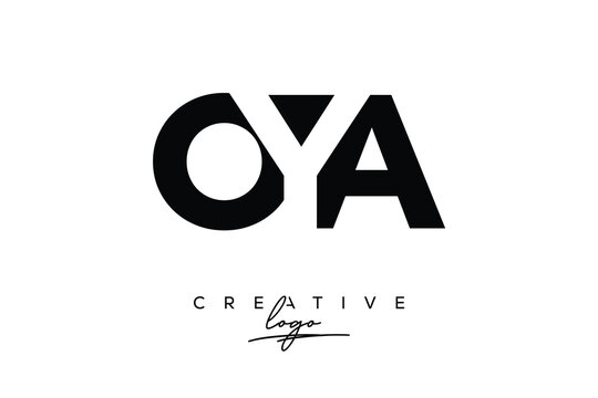 OYA Creative Minimalistic Negative Space Latter Logo with Modern Monogram for Branding and Business Letter mark Logo with Initial Letters Logo Design for Branding.	