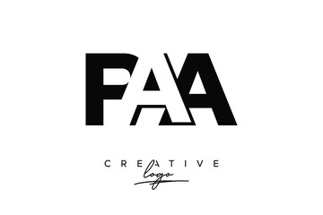 PAA Creative Minimalistic Negative Space Latter Logo with Modern Monogram for Branding and Business Letter mark Logo with Initial Letters Logo Design for Branding.	
