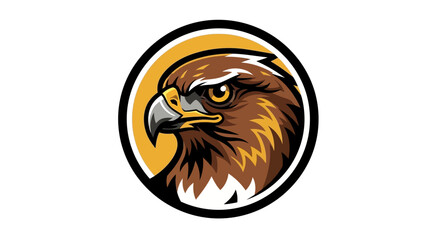 Powerful graphic illustration of a majestic golden eagle head, symbolizing strength, freedom, and sharp vision, perfect for dynamic branding, mascots, and impactful design projects