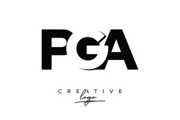 PGA Creative Minimalistic Negative Space Latter Logo with Modern Monogram for Branding and Business Letter mark Logo with Initial Letters Logo Design for Branding.	