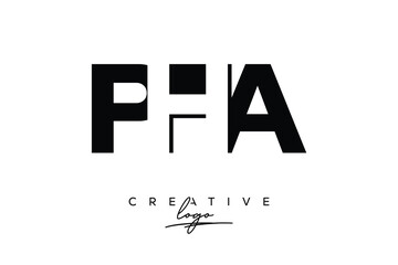PHA Creative Minimalistic Negative Space Latter Logo with Modern Monogram for Branding and Business Letter mark Logo with Initial Letters Logo Design for Branding.	