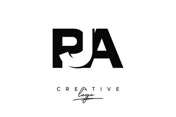 PJA Creative Minimalistic Negative Space Latter Logo with Modern Monogram for Branding and Business Letter mark Logo with Initial Letters Logo Design for Branding.	