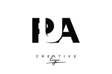 RUA Creative Minimalistic Negative Space Latter Logo with Modern Monogram for Branding and Business Letter mark Logo with Initial Letters Logo Design for Branding.	