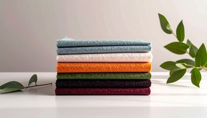 Stack of Colorful Soft Fabric Felt Sheets for Crafts.