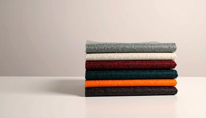 Stack of Colorful Felt Fabric Samples for Crafts and Design.