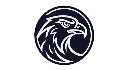 Sleek vector graphic of an eagle head in a circular emblem, symbolizing strength, freedom, and leadership for professional branding and impactful identity design