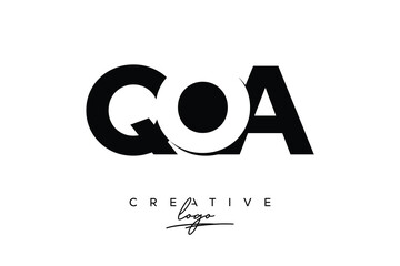 QOA Creative Minimalistic Negative Space Latter Logo with Modern Monogram for Branding and Business Letter mark Logo with Initial Letters Logo Design for Branding.	