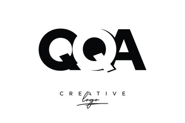 QQA Creative Minimalistic Negative Space Latter Logo with Modern Monogram for Branding and Business Letter mark Logo with Initial Letters Logo Design for Branding.	