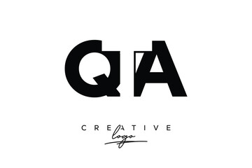 QTA Creative Minimalistic Negative Space Latter Logo with Modern Monogram for Branding and Business Letter mark Logo with Initial Letters Logo Design for Branding.	