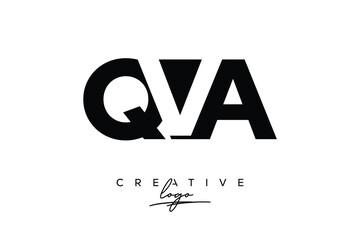 QVA Creative Minimalistic Negative Space Latter Logo with Modern Monogram for Branding and Business Letter mark Logo with Initial Letters Logo Design for Branding.	