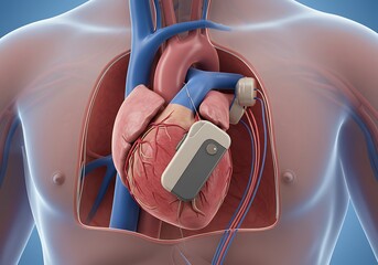Close up of advanced medical portable Cardioverter with control knobs in a sterile hospital setting