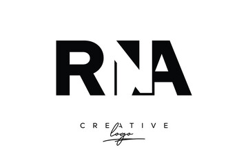 RNA Creative Minimalistic Negative Space Latter Logo with Modern Monogram for Branding and Business Letter mark Logo with Initial Letters Logo Design for Branding.	