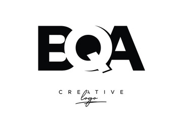 BQA Creative Minimalistic Negative Space Latter Logo with Modern Monogram for Branding and Business Letter mark Logo with Initial Letters Logo Design for Branding.	