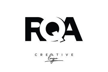 RQA Creative Minimalistic Negative Space Latter Logo with Modern Monogram for Branding and Business Letter mark Logo with Initial Letters Logo Design for Branding.	