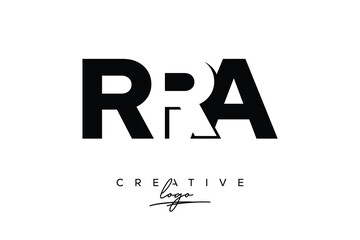 RRA Creative Minimalistic Negative Space Latter Logo with Modern Monogram for Branding and Business Letter mark Logo with Initial Letters Logo Design for Branding.	