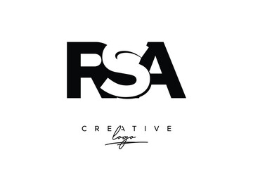 RSA Creative Minimalistic Negative Space Latter Logo with Modern Monogram for Branding and Business Letter mark Logo with Initial Letters Logo Design for Branding.	