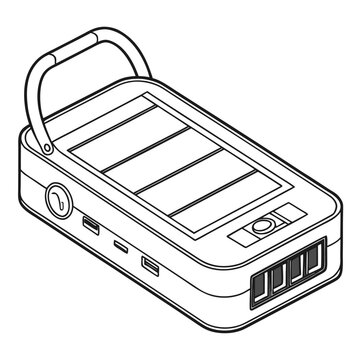 portable solar charger isometric view clip art preview
