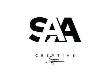 SAA Creative Minimalistic Negative Space Latter Logo with Modern Monogram for Branding and Business Letter mark Logo with Initial Letters Logo Design for Branding.	