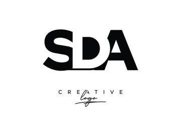 SDA Creative Minimalistic Negative Space Latter Logo with Modern Monogram for Branding and Business Letter mark Logo with Initial Letters Logo Design for Branding.	