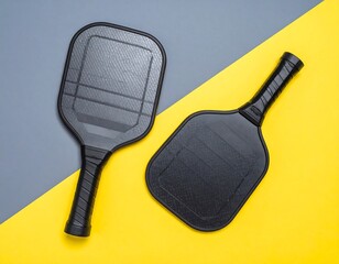 Two paddle rackets on a color background