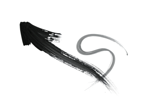 Abstract upward arrow with flowing, textured lines