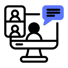 This Online Meeting icon is suitable for the Office Work, Office Culture, etc.