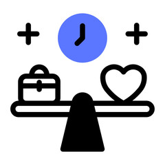 This Work Life Balance icon is suitable for the Office Work, Office Culture, etc.