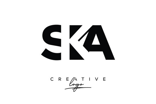 SKA Creative Minimalistic Negative Space Latter Logo with Modern Monogram for Branding and Business Letter mark Logo with Initial Letters Logo Design for Branding.